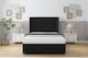 image 1 of Sloomy Rutherford Black Plush Divan Bed With Mattress No Drawers With 54" Wingback Headboard & 12" Matching Footboard 3' Single | Black | Black | Single | 1