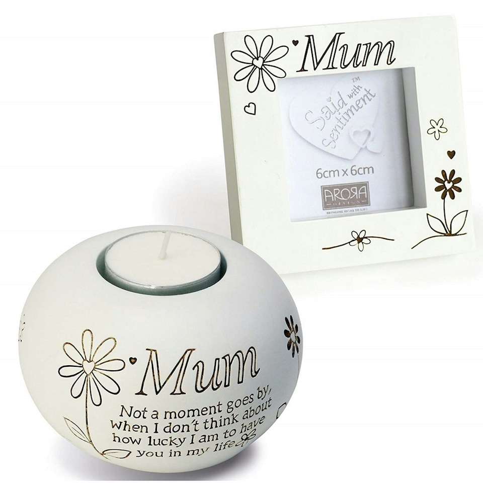 Sentiment Tealight & Frame Set -  Mum | Multi | One Size