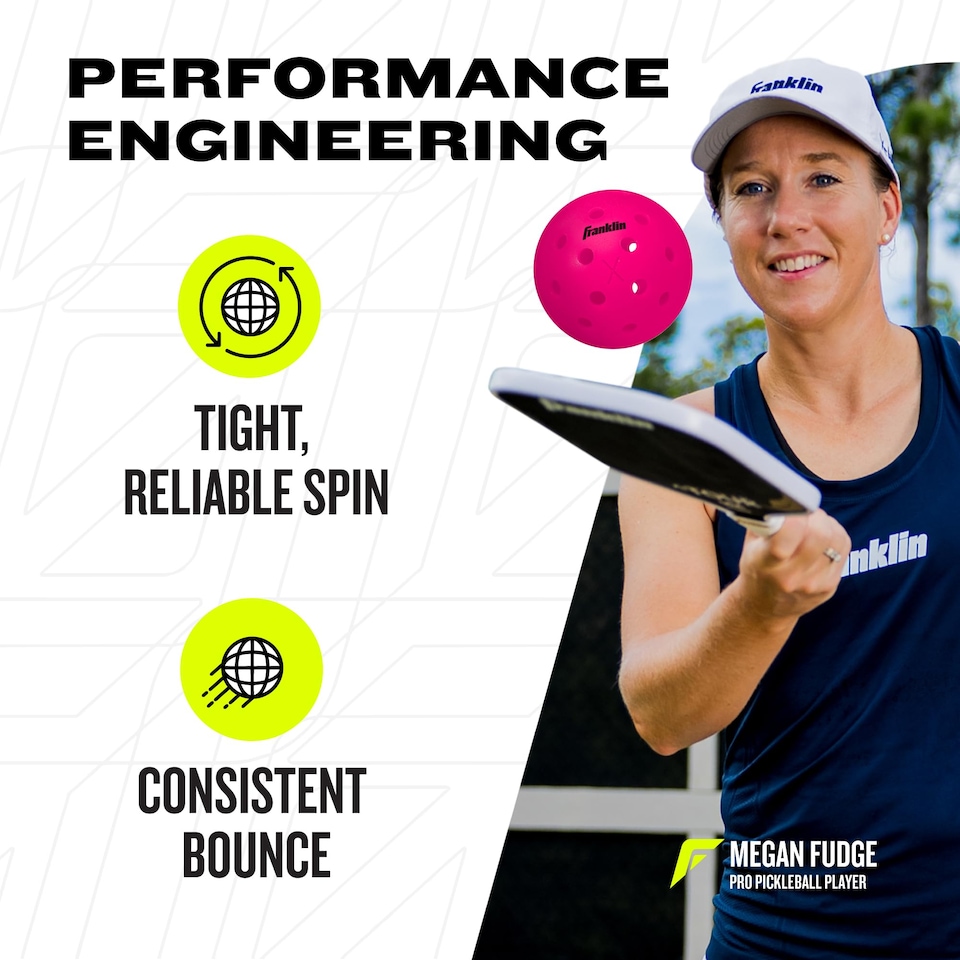 image 1 of Franklin Sports Pickleball-X Performance 40 Outdoor Balls-Pink