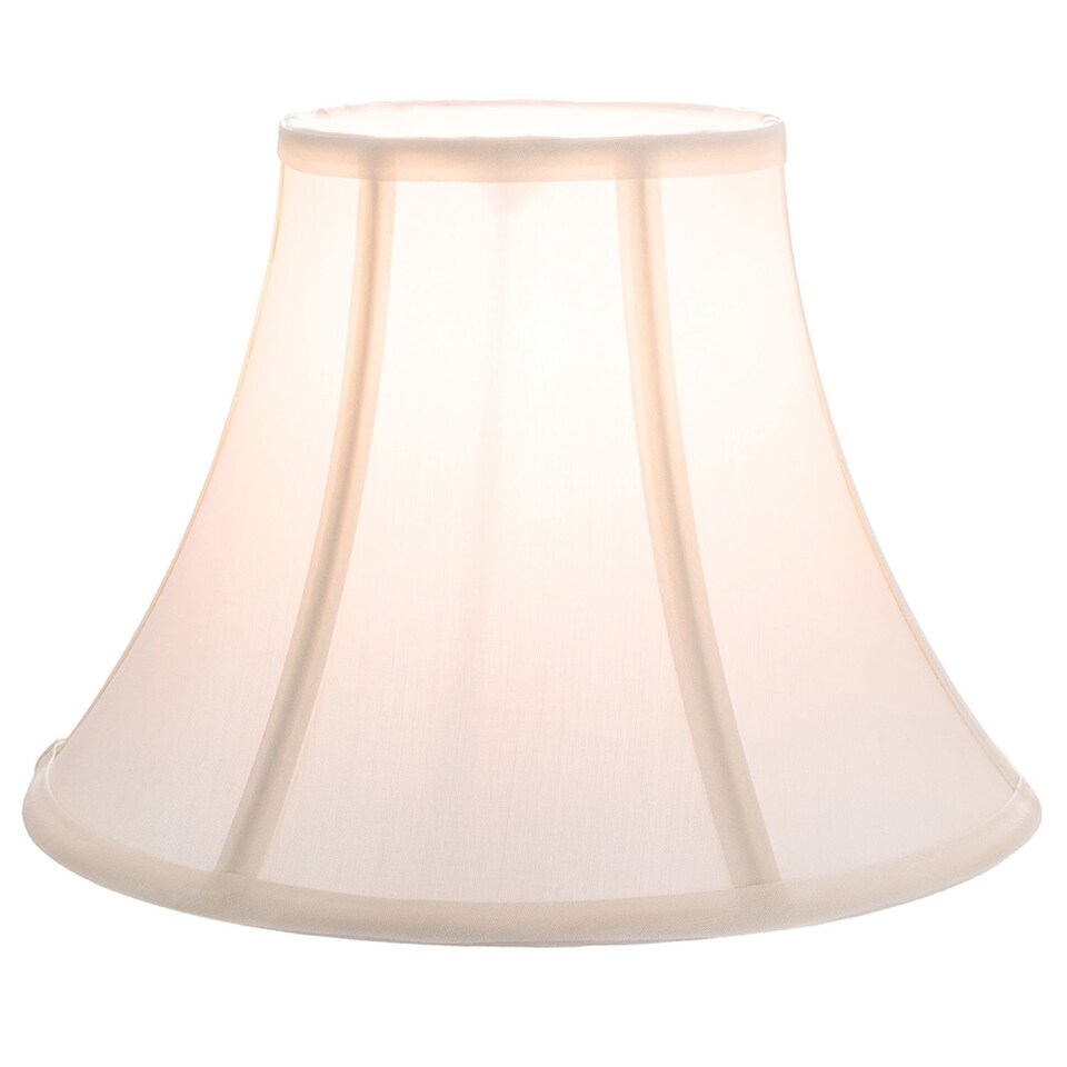image 1 of Traditional Empire Shaped 14 Inch Lamp Shade in Rich Silky Cream Cotton Fabric | Cream | Cream | 1