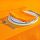 image 3 of Homescapes Orange Cotton Round Tablecloth - 178 cm Orange