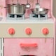 image 9 of AIYAPLAY Toy Kitchen, Pretend Role Play Kitchen, Kids Kitchen Set with Lights and Sounds, Double Stoves, Ice Maker, Chalkboard, Microwave, Oven, Sink, 5 Accessories, Pink