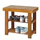 image 6 of HOMCOM 3-tier Shoe Rack Bench Acacia Wood Shoe Storage Organizer Teak 50x28x45cm