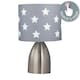 image 2 of First Choice Lighting Valentina Brushed Chrome Touch Lamp with Dark Grey & White Stars Shade Silver | Grey