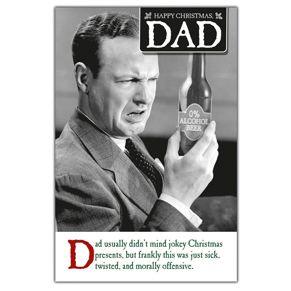 On The Ceiling, Funny Dad Christmas Card, 159x235mm