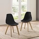 image 5 of Alderley Premium Black Plastic Dining Chairs with Wooden Legs - Set of 2