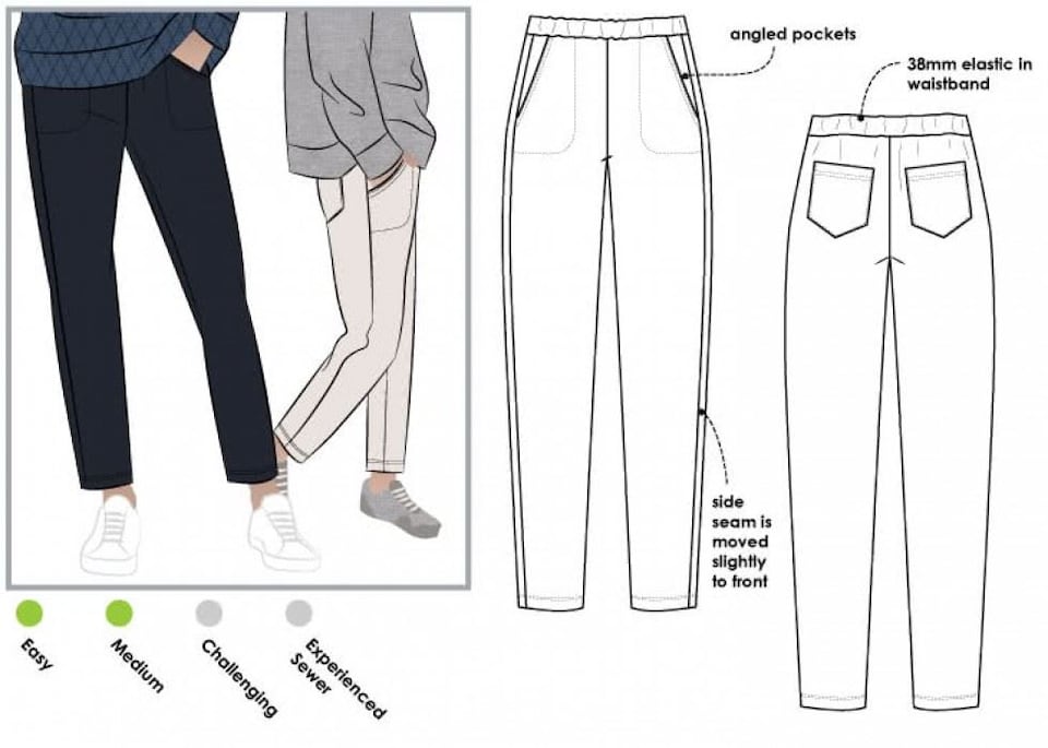 image 1 of Style Arc Brooklyn Pants Paper Sewing Pattern – Women’s Trousers, UK Sizes 18–30, Intermediate