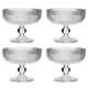 image 2 of Set of 4 Luxury Ribbed Glass Footed Dessert Bowls Wedding Decorations Ideas 300ml | Clear | Clear | Medium | 4
