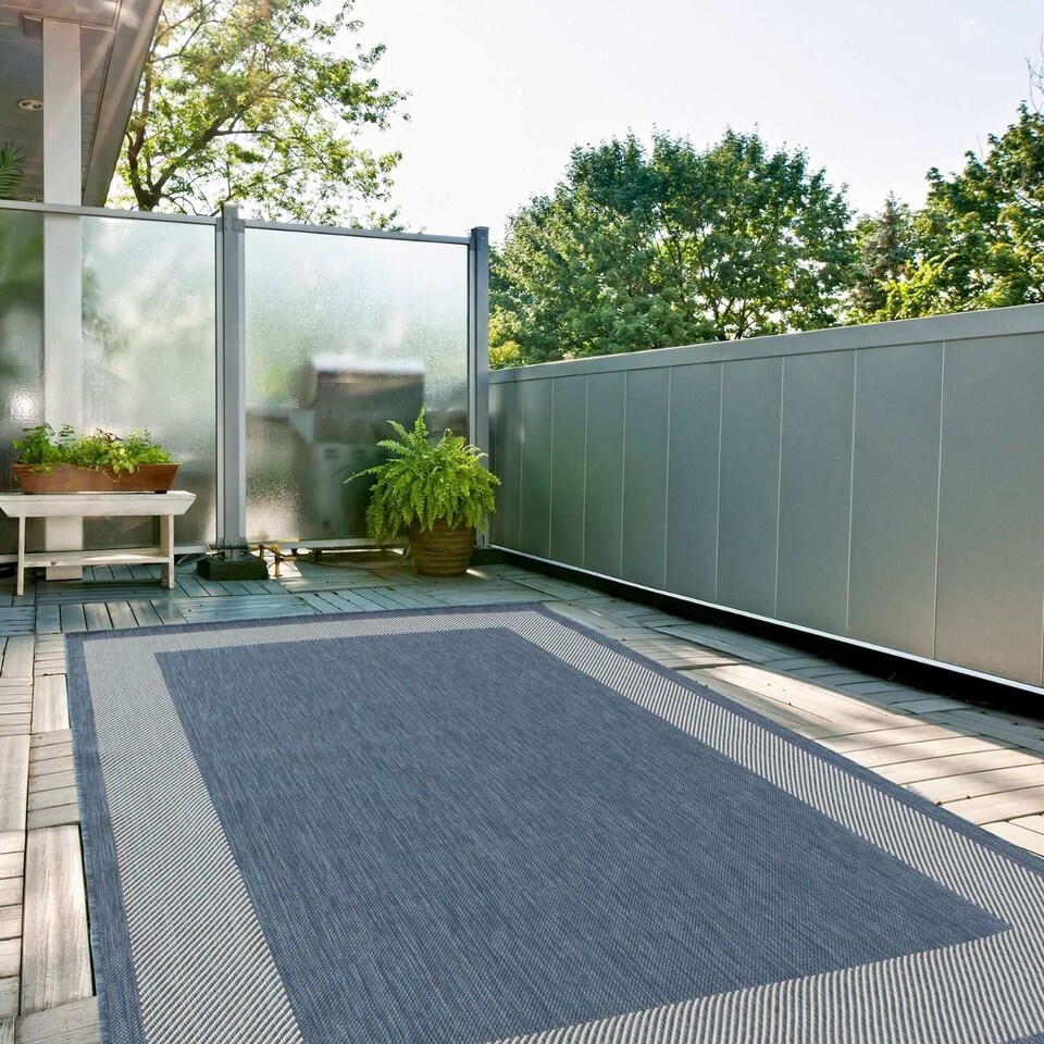 image 1 of The Rugs Outdoor Indoor Bordered Garden Patio Rug Weather Resistant | 200