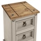 image 3 of Mercers Furniture Corona Grey Painted Wax Narrow 3 Drawer Bedside Cabinet Chest Table Solid Wood Pine with Wooden Mexican Styling