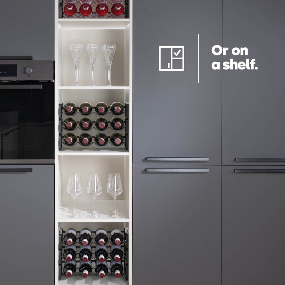 image 1 of Modular Wine Rack set of 2 Matte Black