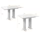 image 5 of Compact Dining Table Extendable 120-160cm White Gloss Extending Top Pillar Pedestal Leg 6-8 Seater - Gia Pro