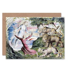 Painting Book Divine Comedy Blake Dante Running Beasts Art Card