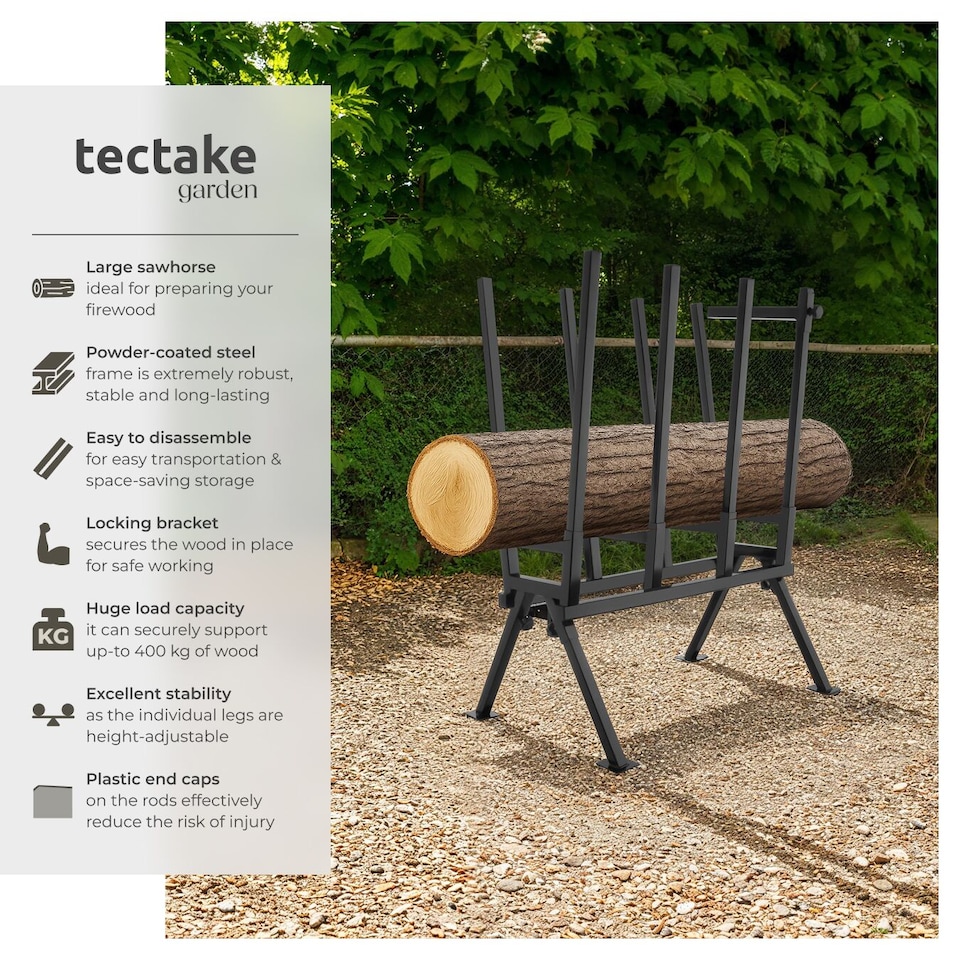 image 1 of Sawhorse - steel log saw, with locking bracket, height-adjustable feet