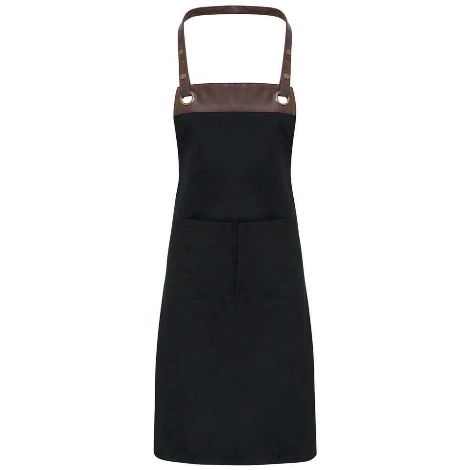 Premier Unisex Adult Espresso Full Apron | Black | Black/Brown