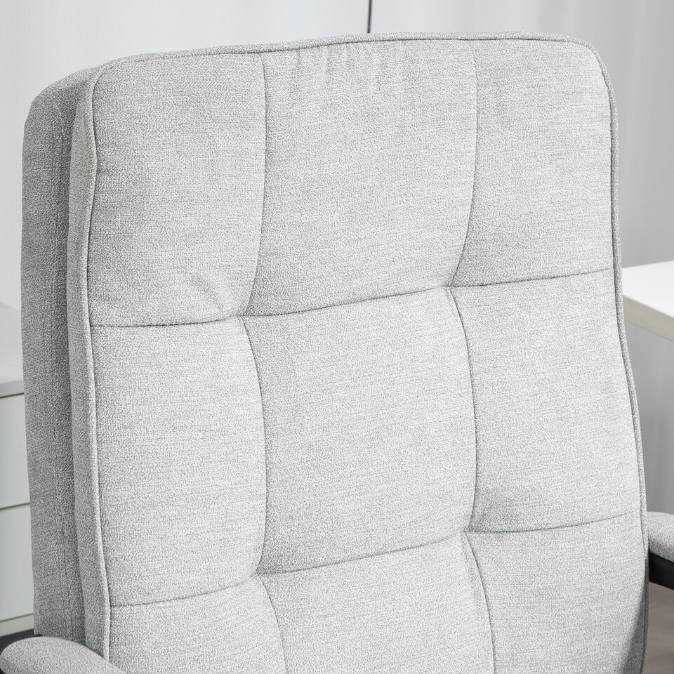 image 1 of HOMCOM Office Chair, Computer Desk Chair with Dual-Layer Padding, Grey