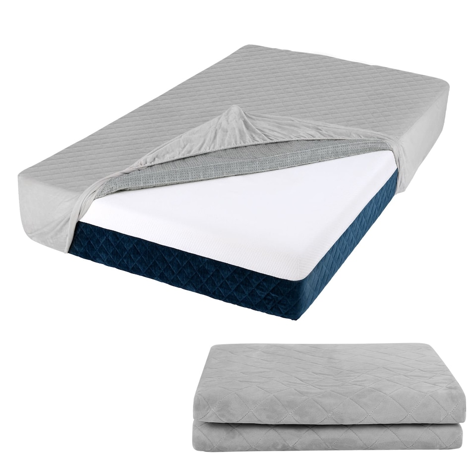 image 1 of COSTWAY Single Size Mattress Protector  Luxury Super Soft Velvet Mattress Topper