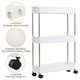 image 3 of Living and Home Plastic Storage Trolley Cart Rack 3-Tier - White
