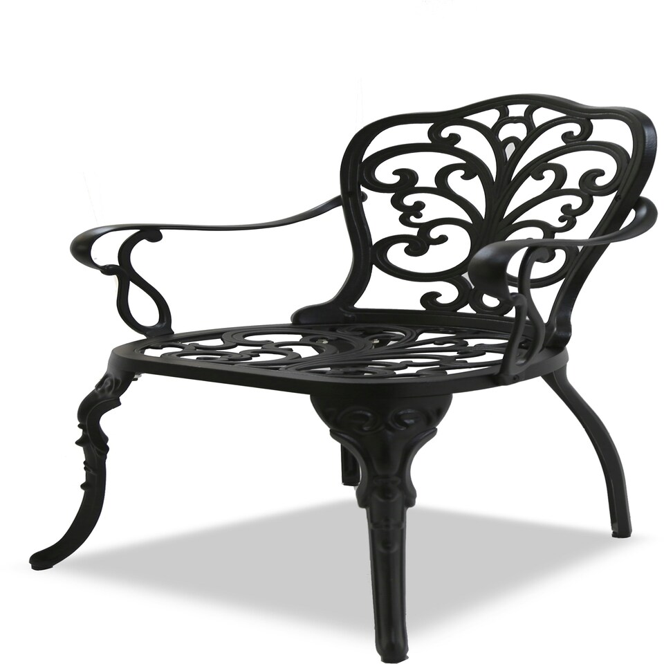 image 1 of Centurion Supports BANGUI Black Garden and Patio Table and 2 Chairs Cast Aluminium Bistro Set