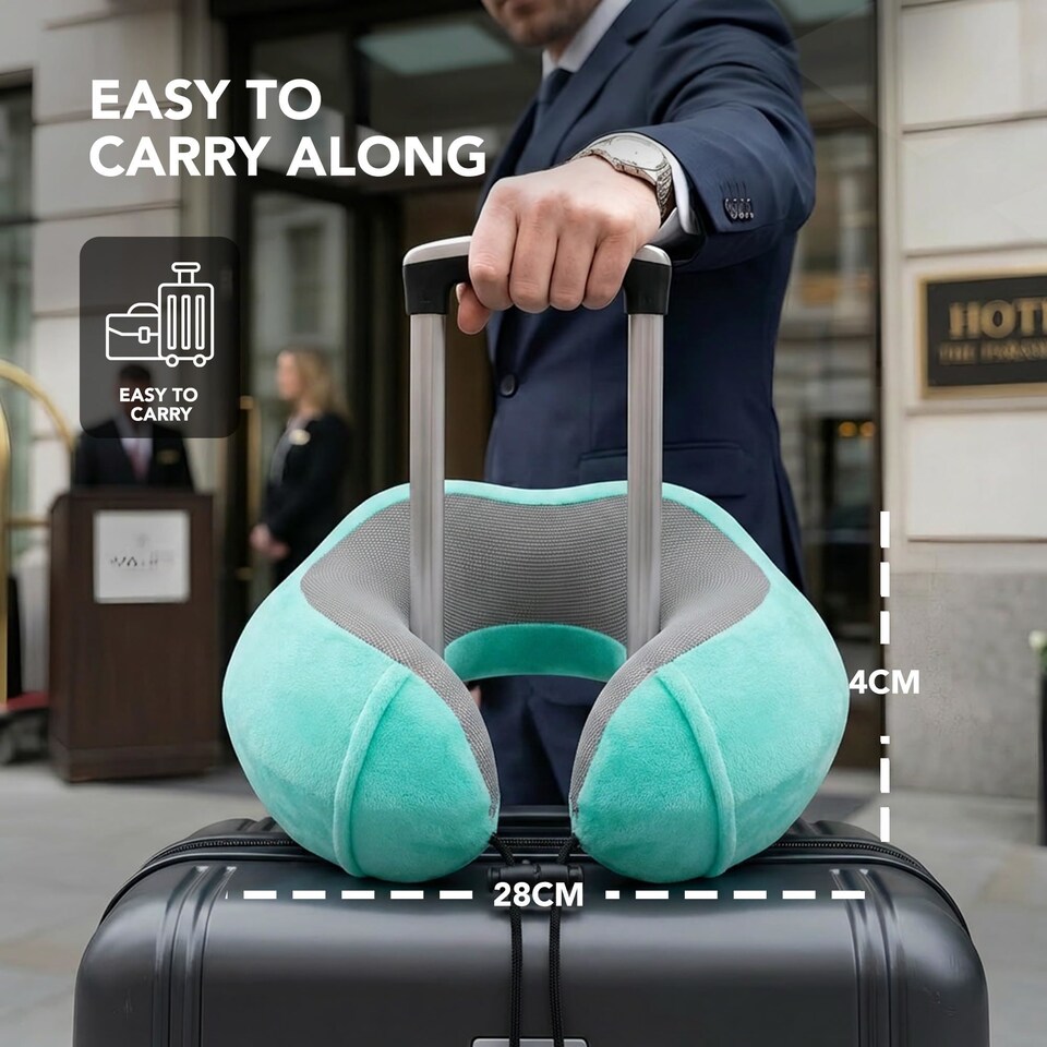 image 1 of Lugg Memory Foam Travel Neck Pillow with Adjustable Buckle and Washable Cover