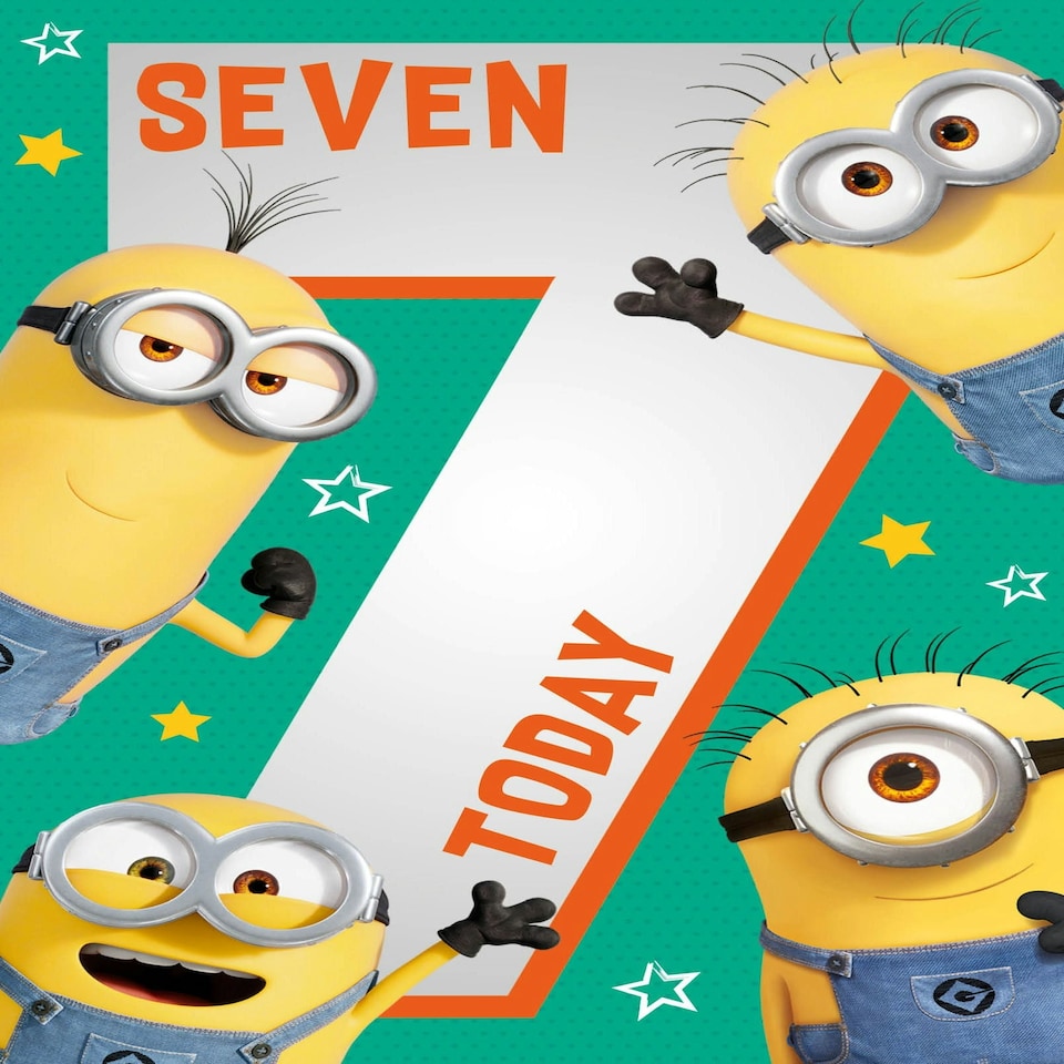 image 1 of Despicable Me Minions Age 7 Birthday Card