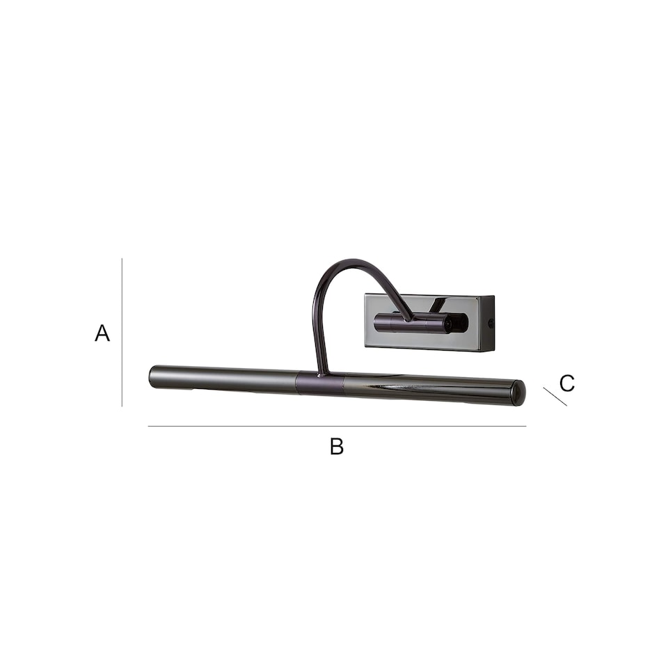 image 1 of ValueLights Modern Adjustable Black Chrome Picture Wall Light | Black