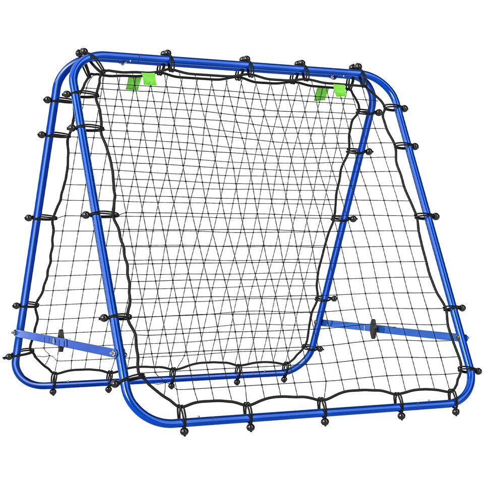image 1 of HOMCOM Double-Sided Football Rebounder Net, Football Rebound Net Target Goal with Five Adjustable Angles, Blue