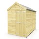 image 1 of 8 x 15 Feet Apex Shed - Double Door Without Windows - Wood - L454 x W231 x H217 cm Brown