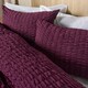 image 2 of OHS Geometric Ultra Soft Seersucker Duvet Cover Set Red | Wine | Single