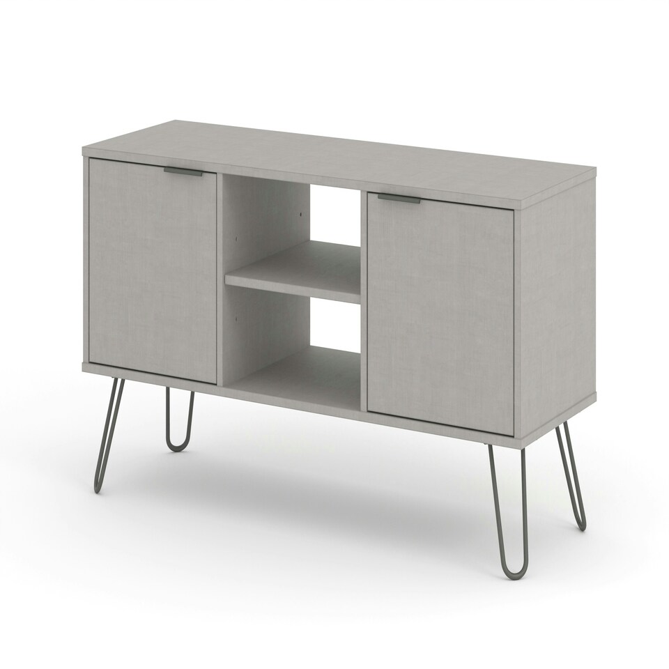 image 1 of Core Products Augusta Grey 2 Door Flat Screen TV Unit, H57.0cm x W114.5cm x D39.5cm Grey