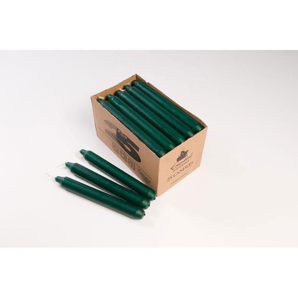 Essential 7 Hour Candles Green 25pk - One Colour - One Size