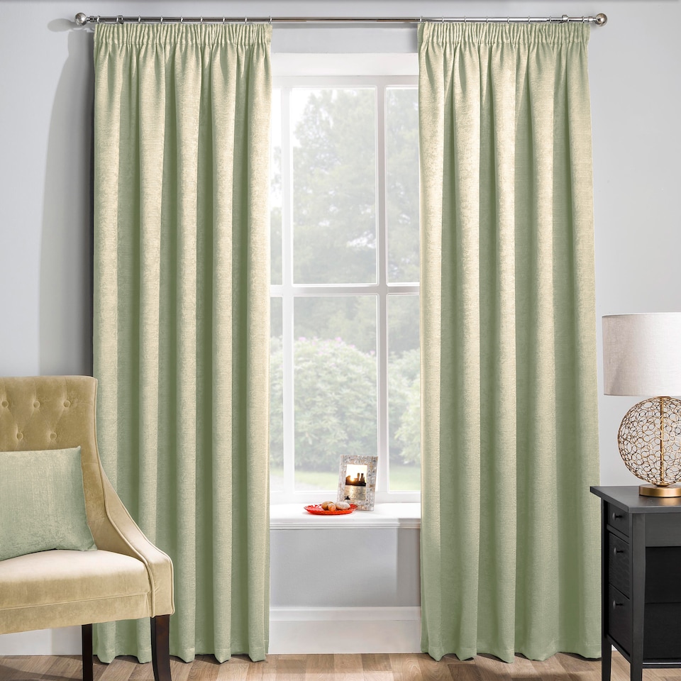 image 1 of Enhanced Living Matrix Green 66 x 54 inch (168x137cm) Tape Top Thermal Noise reducing Dim Out Curtains (PAIR)