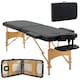 image 1 of HOMCOM Portable Massage Bed, Folding Spa Beauty Massage Table with 2 Sections, Carry Bag and Wooden Frame, Black