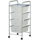 image 1 of VonHaus 4 Drawer White Storage Trolley with 360° Wheels