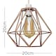 image 5 of ValueLights Diablo Copper Ceiling Pendant Shade & Bulb