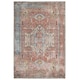 image 1 of KUKOON Terracotta Distressed Aztec Geometric Non Slip Washable Low Pile Rug 120cm x 170cm | Orange
