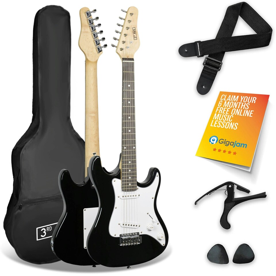 image 1 of 3rd Avenue 3/4 Size Electric Guitar Black