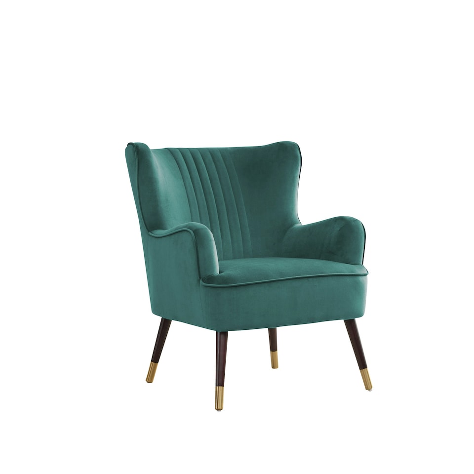 image 1 of Madison Velvet Fabric Accent Chair - Green