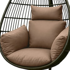 Homescapes Luxury Waterproof Egg Chair Cushion With Headrest - Beige