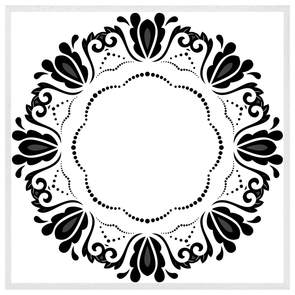 image 1 of Decorative floral element (Picture Frame) White | L