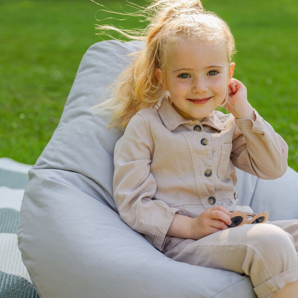 image 1 of Kids High Back Bean Bag Grey Indoor Outdoor Childrens Bean Bags | Grey | Grey | M | 1