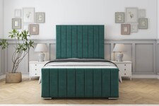 Sloomy California Emerald Plush Bed Frame With 50" Upholstered Headboard 3' Single