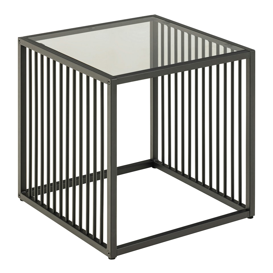 image 1 of Strington Side Table in Black with Glass Top