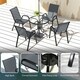 image 6 of Outsunny 5 PCs Garden Furniture Set, Round Table and Stackable Chairs, Grey 