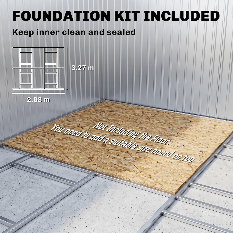 image 1 of Outsunny 13 x 11ft Garden Shed Storage w/ Foundation Kit, Vent, Light Brown | Brown
