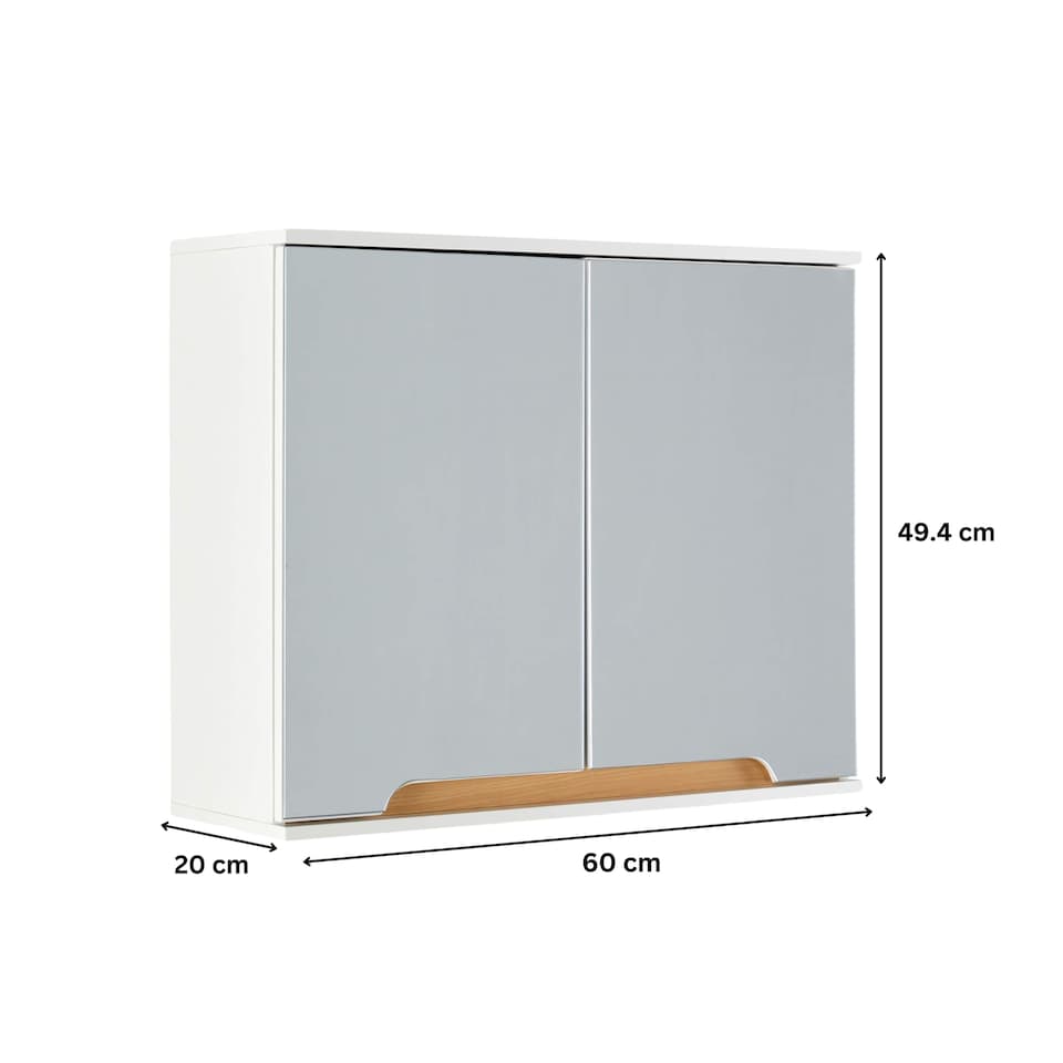 image 1 of Bathroom Cabinet Wall Mounted Mirrored Vanity Storage Organiser | White