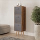 image 2 of Rustic Brown 3-Tier 3-Drawer Cube Shelving Unit with Scandinavian Legs