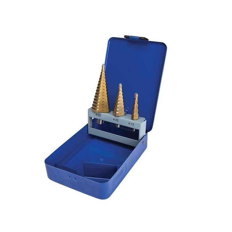 Bluespot Tools Step Drill Set 4-32mm 3 Piece - Multi Colour - One Size