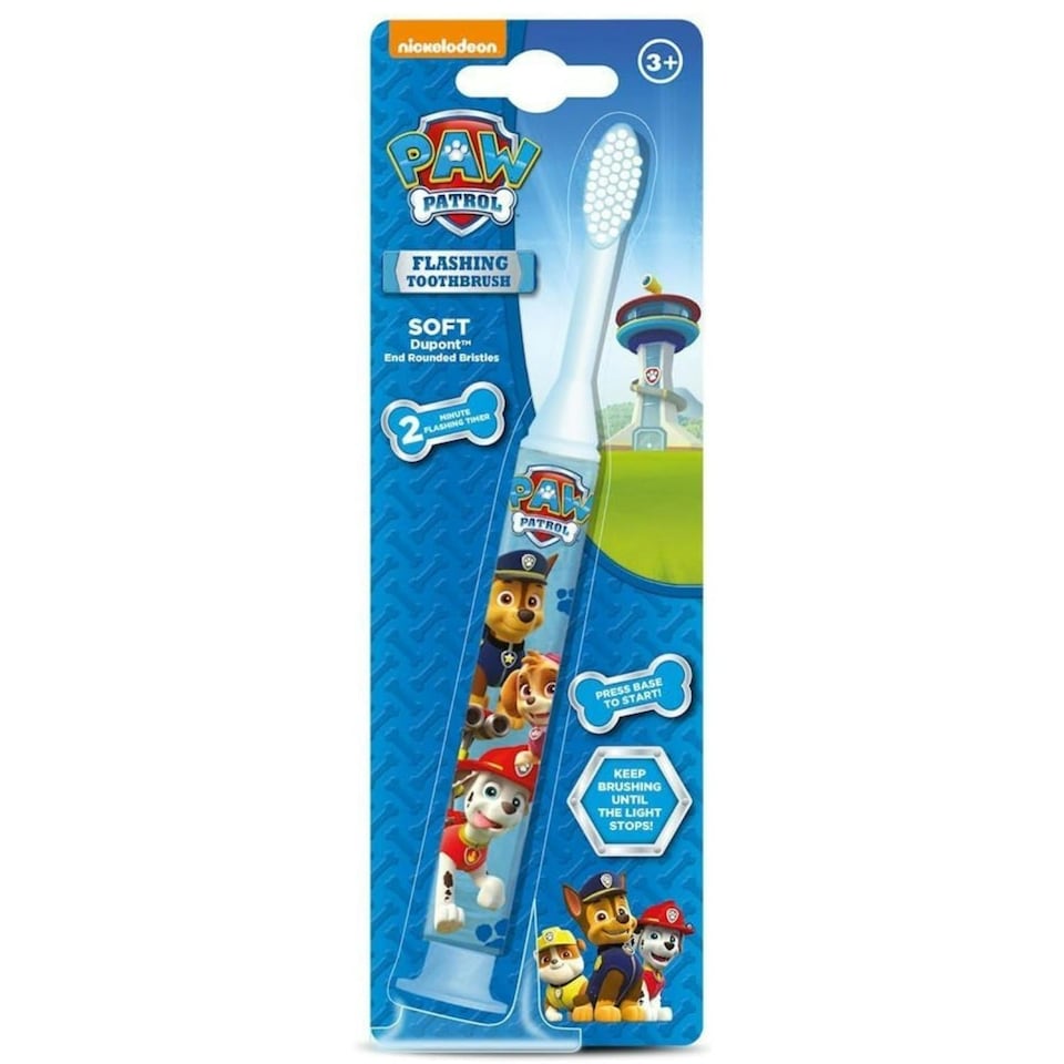 image 1 of Paw Patrol Flashing Toothbrush Soft And Rounded Bristle