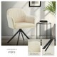 image 4 of Lounge Armchair Living Room Accent Chair 360 Swivel Slim Steel Legs Velvet Fabric  - Set of 2 Cream | Cream/Black
